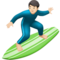 Man Surfing: Light Skin Tone