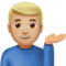 Man Tipping Hand: Medium-Light Skin Tone