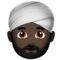 Man Wearing Turban: Dark Skin Tone