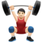 Person Lifting Weights: Light Skin Tone