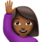 Person Raising Hand: Medium-Dark Skin Tone