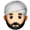 Person Wearing Turban: Light Skin Tone