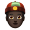 Person with Skullcap: Dark Skin Tone