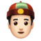 Person with Skullcap: Light Skin Tone