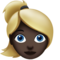 Woman: Dark Skin Tone, Blond Hair
