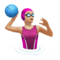 Woman Playing Water Polo: Medium-Light Skin Tone