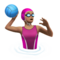 Woman Playing Water Polo: Medium Skin Tone