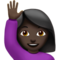 Woman Raising Hand: Dark Skin Tone