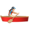 Woman Rowing Boat: Light Skin Tone