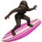 Woman Surfing: Dark Skin Tone