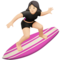 Woman Surfing: Light Skin Tone