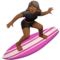 Woman Surfing: Medium-Dark Skin Tone