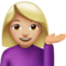 Woman Tipping Hand: Medium-Light Skin Tone