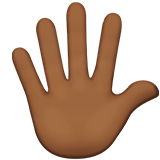 Mão Aberta Com Os Dedos Separados: Tom de Pele Médio-Escuro