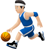Homem Jogando Basquete: Tom de Pele Claro