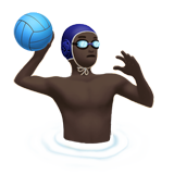 Homem Jogando Polo Aquático: Tom de Pele Escuro