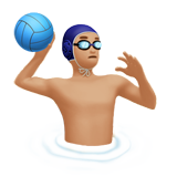 Homem Jogando Polo Aquático: Tom de Pele Médio-Claro