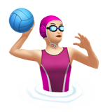 Mulher Jogando Polo Aquático: Tom de Pele Claro