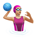 Mulher Jogando Polo Aquático: Tom de Pele Médio-Claro