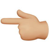 Backhand Index Pointing Left: Medium-Light Skin Tone