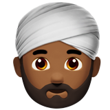 Man Wearing Turban: Medium-Dark Skin Tone