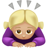 Woman Bowing: Medium-Light Skin Tone