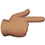 Dorso Da Mão Com Dedo Indicador Apontando Para A Direita: Tom de Pele Médio