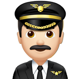 Piloto De Avião Homem: Tom de Pele Claro