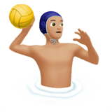 Homem Jogando Polo Aquático: Tom de Pele Médio-Claro