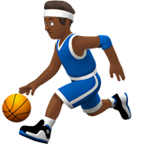 Homem Jogando Basquete: Tom de Pele Médio-Escuro