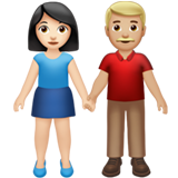 Mulher E Homem De Mãos Dadas: Tom de Pele Claro, Tom de Pele Médio-Claro