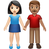 Mulher E Homem De Mãos Dadas: Tom de Pele Claro, Tom de Pele Médio