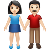 Mulher E Homem De Mãos Dadas: Tom de Pele Claro