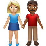 Mulher E Homem De Mãos Dadas: Tom de Pele Médio-Claro, Tom de Pele Médio-Escuro
