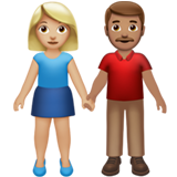 Mulher E Homem De Mãos Dadas: Tom de Pele Médio-Claro, Tom de Pele Médio