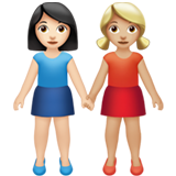 Duas Mulheres De Mãos Dadas: Tom de Pele Claro, Tom de Pele Médio-Claro