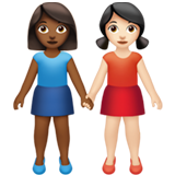 Duas Mulheres De Mãos Dadas: Tom de Pele Médio-Escuro, Tom de Pele Claro