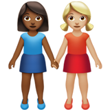 Duas Mulheres De Mãos Dadas: Tom de Pele Médio-Escuro, Tom de Pele Médio-Claro