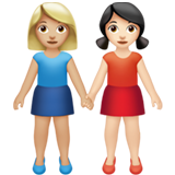Duas Mulheres De Mãos Dadas: Tom de Pele Médio-Claro, Tom de Pele Claro