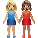 Duas Mulheres De Mãos Dadas: Tom de Pele Médio-Claro, Tom de Pele Médio