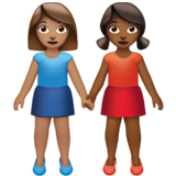 Duas Mulheres De Mãos Dadas: Tom de Pele Médio, Tom de Pele Médio-Escuro