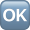 Großbuchstaben OK In Blauem Quadrat