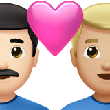 Casal Apaixonado: Homem, Homem, Tom de Pele Claro, Tom de Pele Médio-Claro