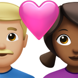 Casal Apaixonado - Homem: Tom de Pele Médio-Claro, Mulher: Tom de Pele Médio-Escuro