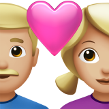 Casal Apaixonado - Homem: Tom de Pele Médio-Claro, Mulher: Tom de Pele Médio-Claro