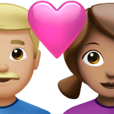 Casal Apaixonado - Homem: Tom de Pele Médio-Claro, Mulher: Tom de Pele Médio