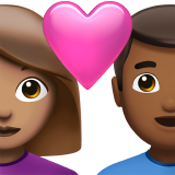 Casal Apaixonado: Mulher, Homem, Tom de Pele Médio, Tom de Pele Médio-Escuro