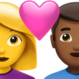 Casal Apaixonado - Mulher: Sem Tom de Pele, Homem: Tom de Pele Médio-Escuro