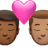 Beijo: Homem, Homem, Tom de Pele Médio-Escuro, Tom de Pele Médio
