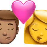 Beijo - Homem: Tom de Pele Médio, Mulher: Sem Tom de Pele
